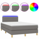 vidaXL sötétszürke szövet rugós és LED-es ágy matraccal 120 x 200 cm