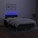 vidaXL fekete szövet rugós és LED-es ágy matraccal 120 x 200 cm