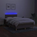 vidaXL tópszínű szövet rugós és LED-es ágy matraccal 120 x 200 cm