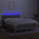 vidaXL világosszürke szövet rugós és LED-es ágy matraccal 140x200 cm