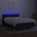 vidaXL fekete szövet rugós és LED-es ágy matraccal 140x200 cm