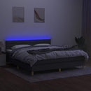vidaXL sötétszürke szövet rugós és LED-es ágy matraccal 160x200 cm