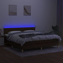 vidaXL barna szövet rugós és LED-es ágy matraccal 160x200 cm