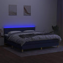 vidaXL kék szövet rugós és LED-es ágy matraccal 180 x 200 cm