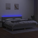 vidaXL világosszürke szövet rugós és LED-es ágy matraccal 200x200 cm