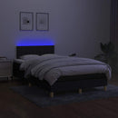 vidaXL fekete szövet rugós és LED-es ágy matraccal 120 x 200 cm