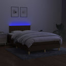 vidaXL barna szövet rugós és LED-es ágy matraccal 120 x 200 cm