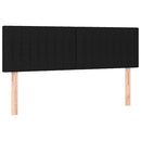 vidaXL fekete szövet rugós és LED-es ágy matraccal 140x200 cm