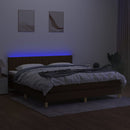 vidaXL barna szövet rugós és LED-es ágy matraccal 180 x 200 cm