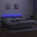 vidaXL világosszürke szövet rugós és LED-es ágy matraccal 200x200 cm