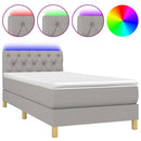 vidaXL világosszürke szövet rugós és LED-es ágy matraccal 80 x 200 cm