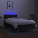 vidaXL fekete szövet rugós és LED-es ágy matraccal 80 x 200 cm