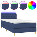 vidaXL kék szövet rugós és LED-es ágy matraccal 80 x 200 cm