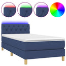 vidaXL kék szövet rugós és LED-es ágy matraccal 80 x 200 cm