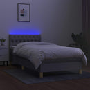vidaXL világosszürke szövet rugós és LED-es ágy matraccal 90x190 cm