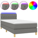 vidaXL sötétszürke szövet rugós és LED-es ágy matraccal 90x190 cm