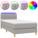 vidaXL világosszürke szövet rugós és LED-es ágy matraccal 90x200 cm