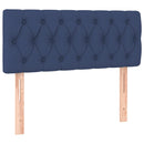 vidaXL kék szövet rugós és LED-es ágy matraccal 90x200 cm