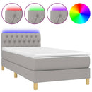 vidaXL világosszürke szövet rugós és LED-es ágy matraccal 100x200 cm