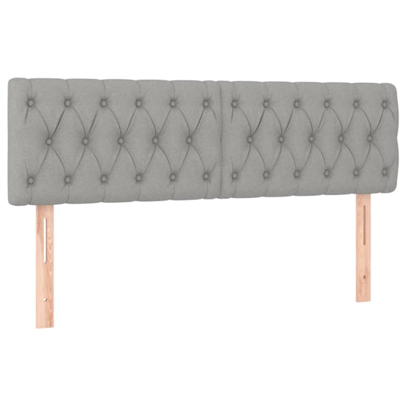 vidaXL világosszürke szövet rugós és LED-es ágy matraccal 140x190 cm