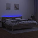 vidaXL tópszínű szövet rugós és LED-es ágy matraccal 200 x 200 cm