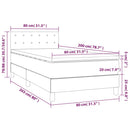 vidaXL barna szövet rugós és LED-es ágy matraccal 80 x 200 cm