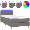 vidaXL sötétszürke szövet rugós és LED-es ágy matraccal 90x190 cm