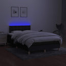 vidaXL fekete szövet rugós és LED-es ágy matraccal 120 x 200 cm