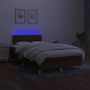 vidaXL barna szövet rugós és LED-es ágy matraccal 120 x 200 cm