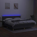 vidaXL sötétszürke szövet rugós és LED-es ágy matraccal 160x200 cm