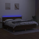 vidaXL barna szövet rugós és LED-es ágy matraccal 160x200 cm