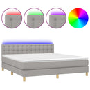 vidaXL világosszürke szövet rugós és LED-es ágy matraccal 160x200 cm