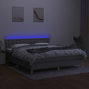 vidaXL világosszürke szövet rugós és LED-es ágy matraccal 160x200 cm