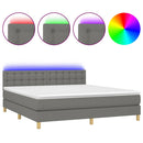 vidaXL sötétszürke szövet rugós és LED-es ágy matraccal 180 x 200 cm