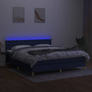 vidaXL kék szövet rugós és LED-es ágy matraccal 180 x 200 cm
