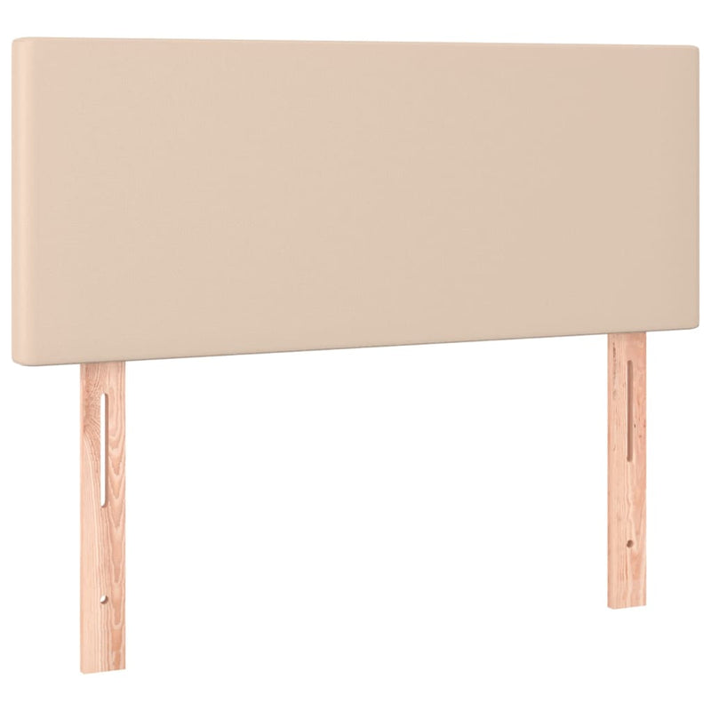 vidaXL cappuccino színű műbőr rugós ágy matraccal és LED-del 90x190 cm