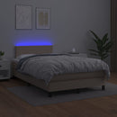 vidaXL cappuccino színű műbőr rugós ágy matraccal és LED-del 120x200cm