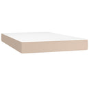 vidaXL cappuccino színű műbőr rugós ágy matraccal és LED-del 120x200cm