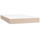 vidaXL cappuccino színű műbőr rugós ágy matraccal és LED-del 120x200cm