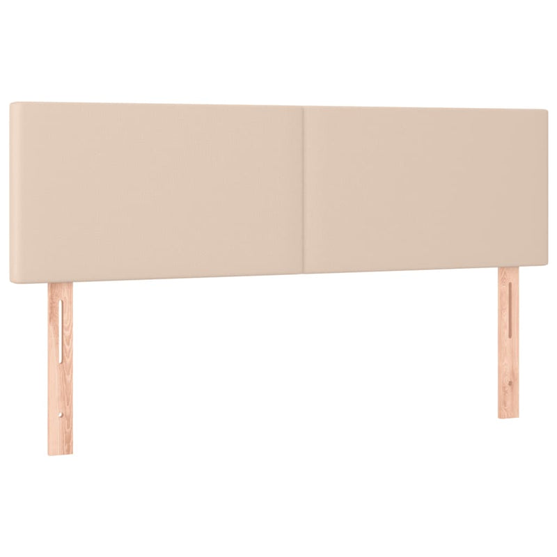 vidaXL cappuccino színű műbőr rugós ágy matraccal és LED-del 140x190cm