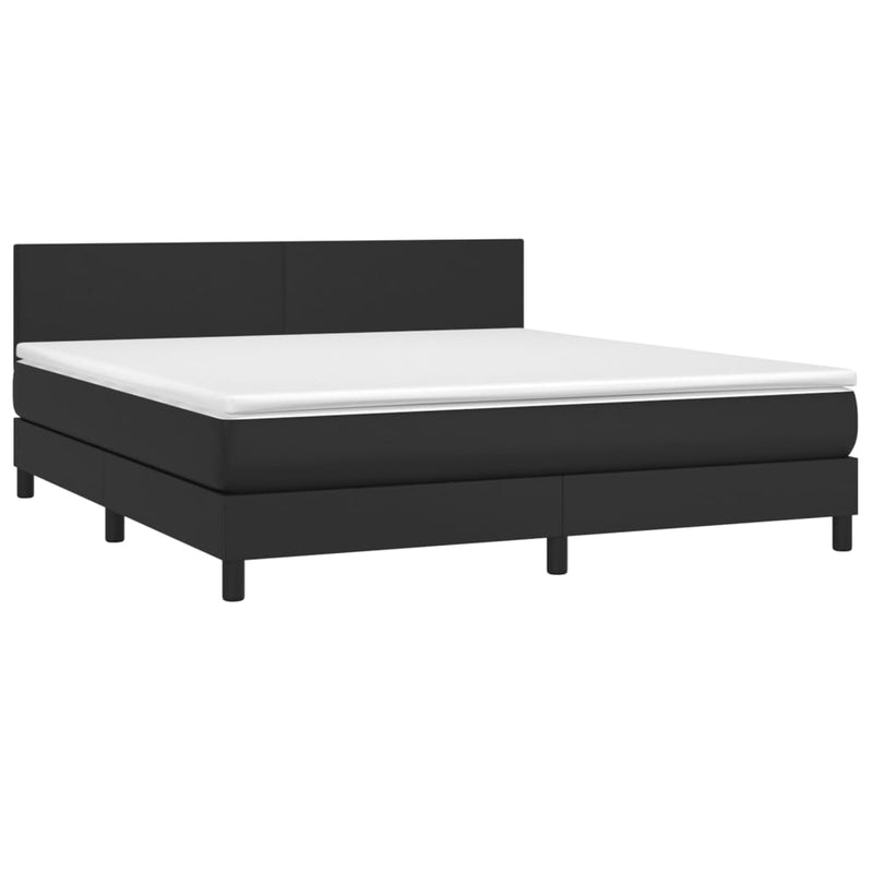 vidaXL fehér műbőr rugós ágy matraccal és LED-del 180x200 cm