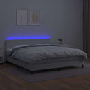 vidaXL fehér műbőr rugós ágy matraccal és LED-del 180x200 cm