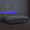 vidaXL cappuccino színű műbőr rugós ágy matraccal és LED-del 180x200cm