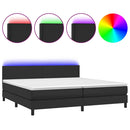 vidaXL fehér műbőr rugós ágy matraccal és LED-del 200x200 cm