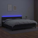 vidaXL fehér műbőr rugós ágy matraccal és LED-del 200x200 cm