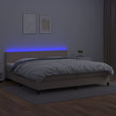 vidaXL cappuccino színű műbőr rugós ágy matraccal és LED-del 200x200cm