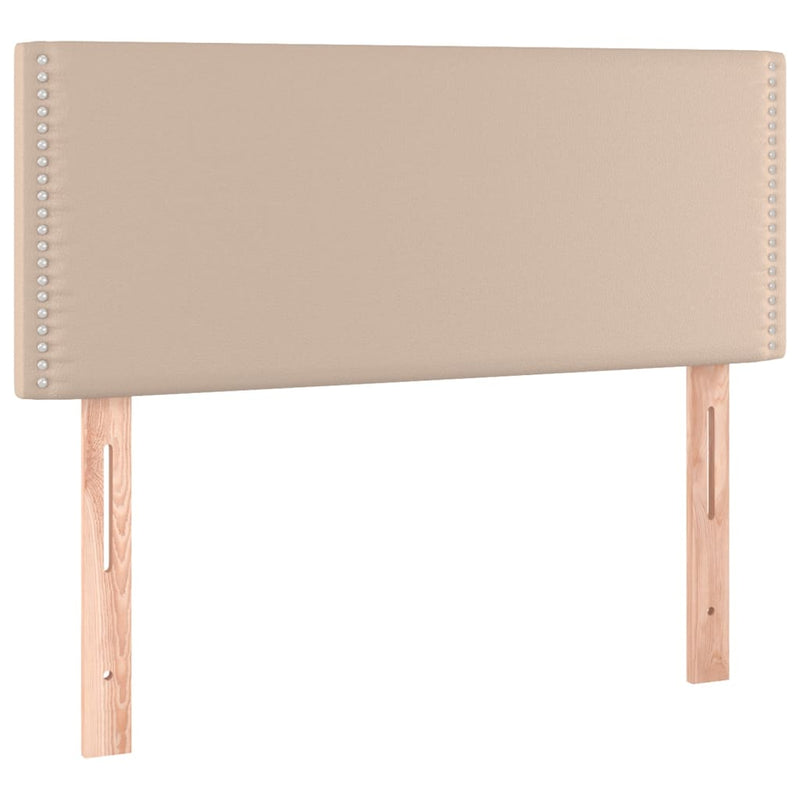 vidaXL cappuccino színű műbőr rugós ágy matraccal és LED-del 90x190 cm