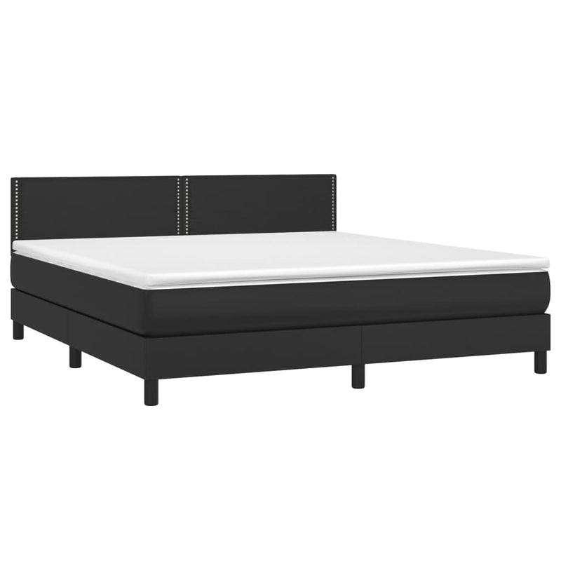 vidaXL fehér műbőr rugós ágy matraccal és LED-del 180x200 cm