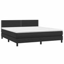 vidaXL fehér műbőr rugós ágy matraccal és LED-del 180x200 cm