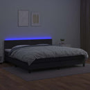 vidaXL fehér műbőr rugós ágy matraccal és LED-del 200x200 cm